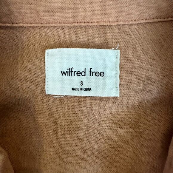Wilfred Free ~ Salmon colored Linen Blend ~ long-sleeved shirt ~ size Small - Picture 9 of 11